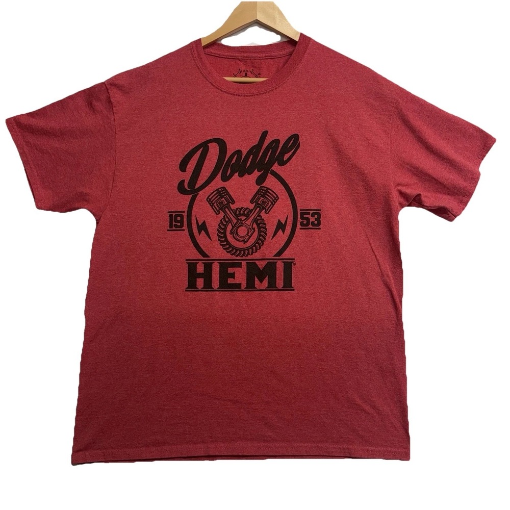 Dodge Shirt Mens Large Red Hemi 1953 Automobile Cars Engine Graphic Tee‎
